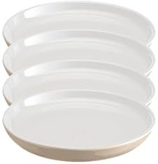 Emile Henry Everyday Collection - Set di 4 piatti da insalata e dessert, in ceramica, 20,3 cm, colore: zucchero e panna
