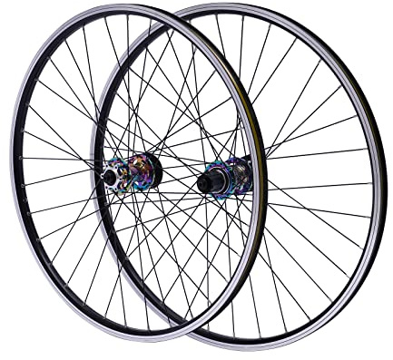 TESUGN Juego de ruedas de 27,5 pulgadas, rueda trasera, rueda delantera, color cámara hueca, rueda de bicicleta de montaña, freno de disco de liberación rápida
