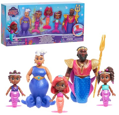 Just Play Disney Junior Arielle Royal Family-Figurenset, 6-teilig, 11,4 cm große Sammelfiguren, Kinderspielzeug ab 3 Jahren