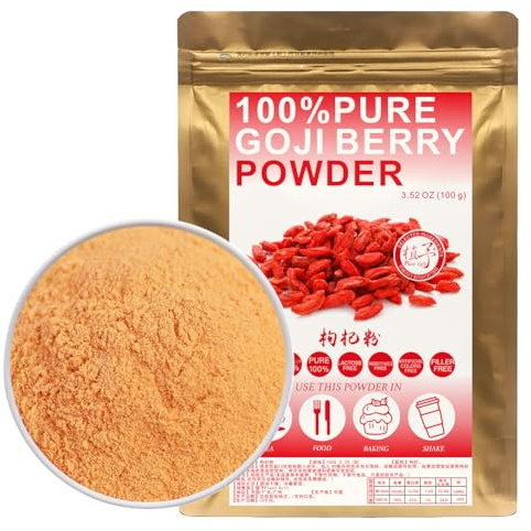 100% Wolfberry Powder 100g/3.52oz 枸杞粉 farina di Goji, polvere di bacche di Goji per frullati, frullati, cottura e bevande,| Senza conservanti