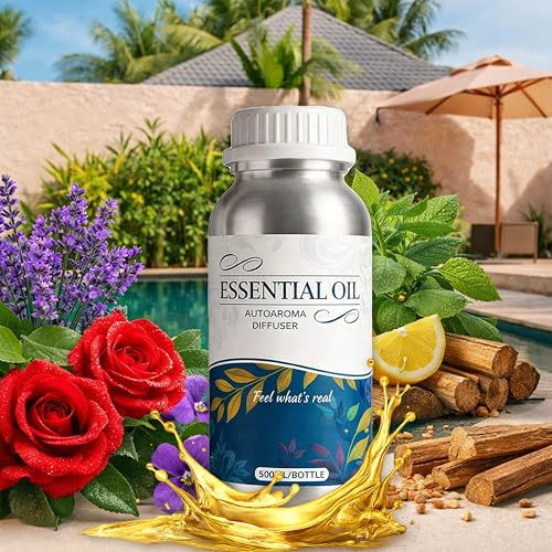 ALMA® Ätherisches Öl - Hilton White Tea Duftöl 500 mL - Exklusiv für Diffuser - Lavendel & Moschus Eleganz mit Rose, Sandelholz & Patchouli - Naturrein - Luxus Aromatherapie Nachfüllung