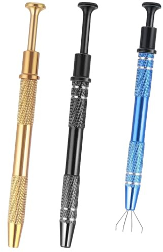 Zhenghebuy Brucelles à Bijoux,3pcs Ball Grabber Piercing,Pince pour Boule Piercing,Outil de Ramassage Perles,Brucelles à Griffes,Pince à Bijoux pour Diamant,Perles,Vis,Pièces Précision