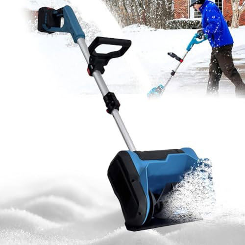 Sweet taize Soplador de Nieve eléctrico, Pala de Nieve inalámbrica de 21 V/3,0 Ah con Mango Ajustable, Ancho de Limpieza de 31 cm, barredora de Nieve eléctrica para Patio de casa