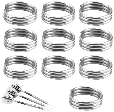100 PCS Dart Shaft Rings for Nylon & Plastic Dart Stems, Stainless Steel