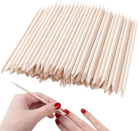 200 Pezzi Spingi cuticole, Bastoncini Arancio per Unghie, Bastoncini in Legno, Spingi Cuticole, Pedicure, Bastoncini Manicure per la Cura delle Cuticole per Tatuaggio, Mellezza, Make-up (11.4cm)