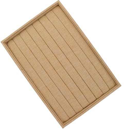 TOYANDONA Bandeja Organizadora de Joyas de Lino Resistente Joyero Compacto para Anillos Collares y Pendientes Caja Multiusos para Exhibición y Almacenamiento en Tocador