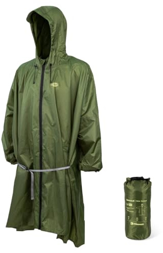HIKEMAN Waterproof Rain Cape Raincoat - Adult Reusable Rain Poncho,Hooded Lightweight Raincoat Rain Mac for Outdoor Camping Military Cycling Traveling Festival (Green)