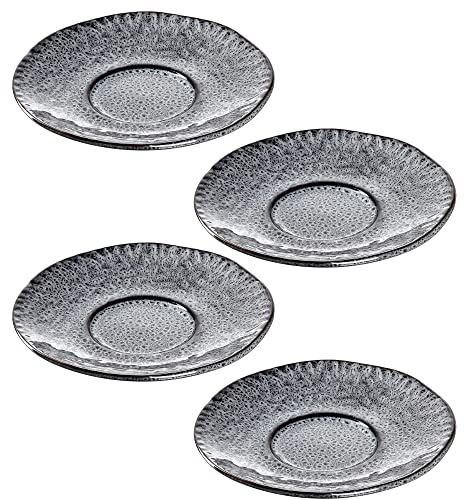 Leonardo Matera Unterteller 4-er Set, spülmaschinengeeignete Steingut-Unterteller für Matera Tassen, 4 Keramik-Untertassen, Ø 15 cm, graun, 018590