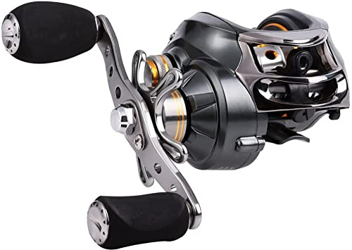 Sougayilang Carrete de Pesca de Cebo con 11+1 rodamientos Blindados, Sistema de Freno magnético Carrete de Pesca para Agua Dulce y Salada