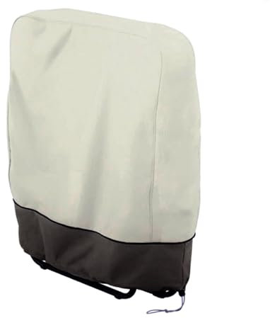 xtemtoamz Funda para Sillas Plegables JardíN - Protectora Silla De Muebles Oxford Plegable Lona Colgante Tumbona A Prueba Viento ProteccióN Solar Polvo con Bolsa Almacenamiento, Beige Y MarróN