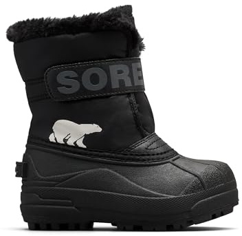 Sorel Snow Commander Boot, Stivali Invernali, Unisex - Bambini e ragazzi, Black/Charcoal 2024, 25 EU