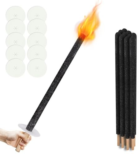 Jopassy 10 antorchas de cera de 45 min con mango extralargo, de alta calidad, 30 cm, para jardín, senderismo, hogueras