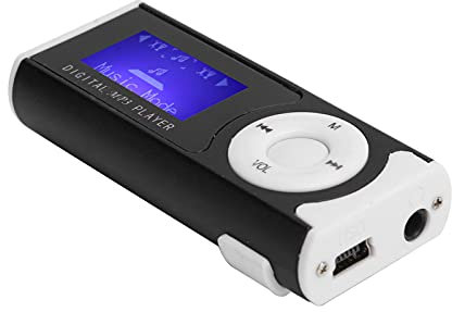 Tbest Mini Mp3 Players, Mp3 Player 5 Pack, Cheap Mp3 Players, Portable Sports Mp3 Flashlight Mini Backclip Lcd Mini Screen Music Media Player(Black) (Black)