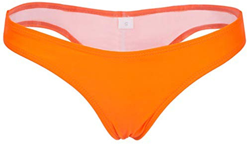 FXTYK Brazilian Bikini Byxor Dam Underdel Strand Stil Strand Strand Kläder V Rouched Bikini Underdel Baddräkt String, Orange, M