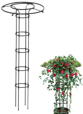 Xiixuuj Enrejado de jardín para Plantas trepadoras, obelisco de Metal, Ayuda para Enredaderas para Plantas trepadoras, al Aire Libre, para Plantas trepadoras, Flores, Rosas, Ayuda para Escalar,