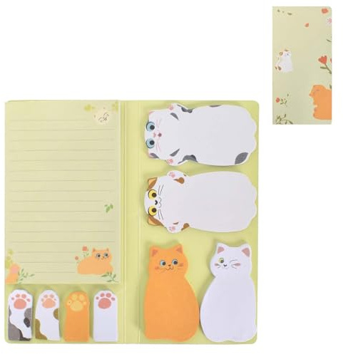 Sticky Notes Set 300 Fogli Note Adesive Gatto, Segnapagina Adesivi Carta, Blocchetti Memo Adesivi Animali, Carta Per Appunti Portatile Note Adesive Con Animali Carini, Per Ufficio, Scuola