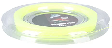 Phefop Corda per Racchetta da Badminton Corda da Badminton 200m Restring (Giallo Fluorescente)