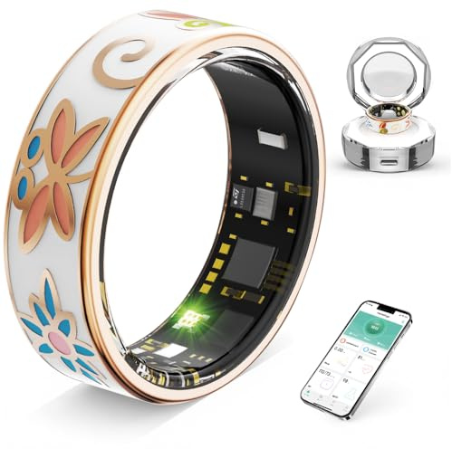Anillo Inteligente Vintage con Monitoreo de Frecuencia Cardíaca y Sueño, Rastreador de Fitness, Anillo Conectado Contador de Pasos, Resistente al Agua IP68, Batería de 7 Días, Carga Magnética (7)