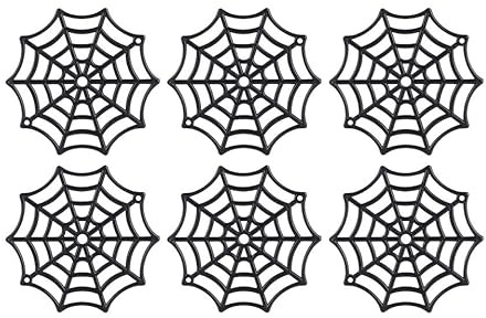 BESPORTBLE Lot de 50 toiles d'araignée en plastique - Décoration d'Halloween - Toile d'araignée noire - 5 x 5 x 0,1 cm - Pour décorations de fête d'Halloween