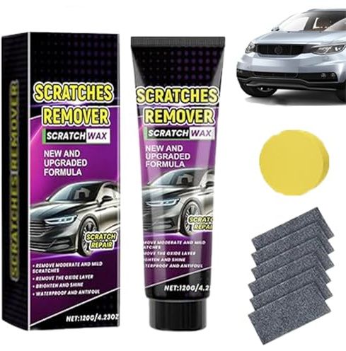 Efface Rayure Voiture,Nano Tissu pour Rayures de Voiture,Kit de Réparation de Rayures de Voiture Contient du Nanotissu et de l'éponge,Efface Rayures Profondes Voiture