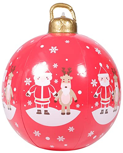 Toyvian Inflatable Christmas Ball Large Outdoor Decoration Pvc Material for Hanging As Ornament in Garden