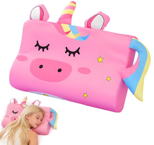 Afenau Almohada Infantil, 45 X 27 cm Almohada Bebe con Motif Licorne Mignon, Ergonómica Almohada para Bebe, Suave y Transpirable Almohada Niños para El Dormitorio de Los Niños