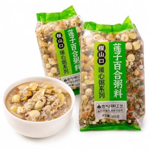 Mélange Naturel De Congee Lys Graines Lotus 388g X 2 Paquets - Matériel Bouillie Céréales Assorties Petit Déjeuner Sain Facile À Cuisiner Cadeau Végétalien