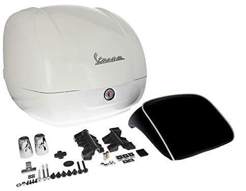 Vespa Topcase 36 Liter GTS, GTS Super, GTV, GTS HPE Schwarz, Keder weiß Weiß 544 - Montebianco/Luna/Pastel/Innocenza