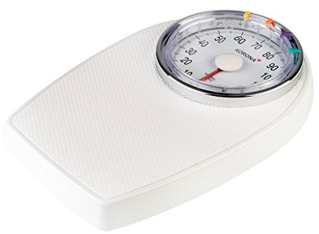 Korona 76888 Mechanische Personenwaage Hugo in Weiß - Präzise Körperwaage für Personen bis zu 136 kg - Analoge Waage