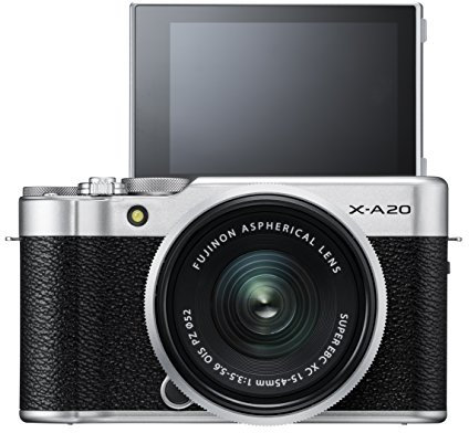 Fujifilm X-A20 Mirrorless Digital Camera, Silver with Fujinon XC15-45mm Optical Image Stabilisation Power Zoom Lens Kit