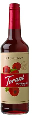 Torani - Puremade Sirup - Himbeere (750 ml) / Raspberry, Getränke- & Kaffee-Sirup, ausschließlich mit Rohrzucker und natürlichen Aromen