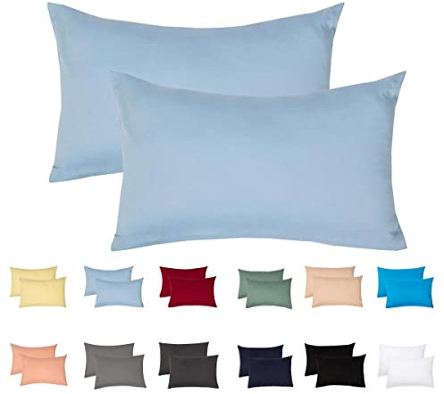 Livessa 2er Set Kissenbezug 40x60 aus%100 Baumwolle Jersey Stoff, Kissenbezüge, 40x60 mit Reißverschluss, Kopfkissenbezug 40x60 cm, Kissenhülle, atmungsaktiv, Oeko-Tex Zertifiziert, Pillow Cover