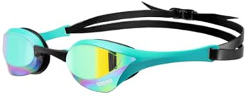 ARENA Cobra Ultra Swipe Mirror Lunettes de Natation Unisexe Adulte Race, Lunettes de Natation avec Lentilles Courbes Miroir, Anti-buée, Protection UV, 5 Ponts Nez Interchangeables