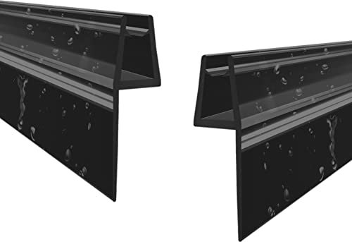 WITEN&NOCK Duschdichtungen schwarze 200cm 2er Set mit extra langer Dichtfahne Ersatzdichtung für Falttür Drehfalttür Dichtungsprofile Duschtür Dichtung Gerade Glasstärke 5 mm 6 mm