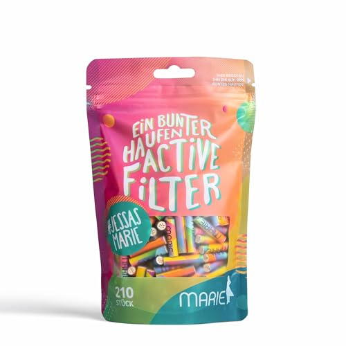 Marie 20629 Active Filter 6 mm – 210 stycken i färgglada återförslutningsbar påse, papper