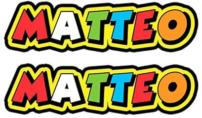 GamesMonkey® - Aufkleber im Stil von Vale The Doctor - 2 Stück - verschiedene Größen - Racing Cross Piste Auto Motorrad Sticker (Matteo, 15 x 3 cm)