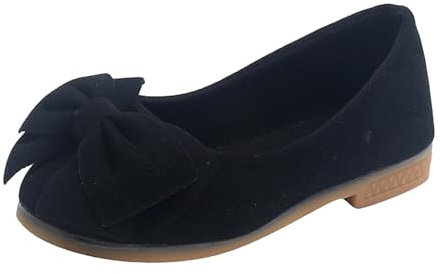Girls Party Wedding Shoes Mary Jane Ballet Dress Flat with Bowknot Toddlers Kids Girls Dress Shoes Ballerina Ballet Flat Kids Dance Princess Wedding Shoes (Black, 9.5 Toddler)