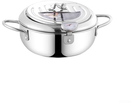 Gourmet Cooking Made Simple Freidora de Acero Inoxidable Compatible con Todos los Tipos de Estufas (304+20cm)