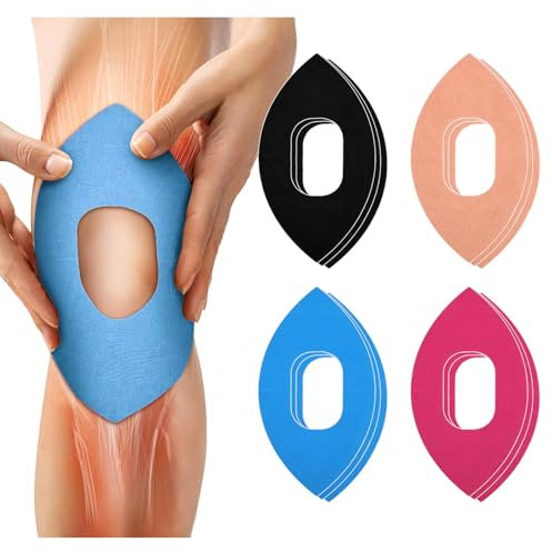 Kinesiotapes Lot de 12 bandes de kinésiologie prédécoupées pour les douleurs au genou, bandes de kinésiologie prédécoupées et imperméables pour stabiliser le genou