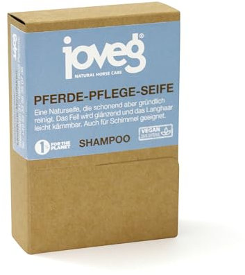 joveg® Pferdeseife Shampoo, Pferde-Pflege, Hautpflege -Bio Shampoo Seife, Reinigung, Pflege, Schweifwäsche, Mähne, Schimmel- Made in Germany, Handgemacht, 140g