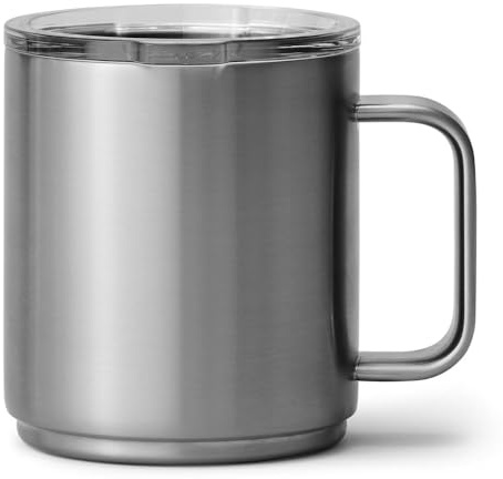 YETI Rambler Stackable Cup with Durasip Ceramic Lining, Vacuum Insulated Stainless Steel Cup with Magslider Lid, Stainless Steel, 10 oz (295 ml)