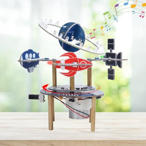 DIY Wireless Rotations Lötbausatz, BANRIA STEM Elektronik-Lernset mit 3D-Weltraummodell, USB, Musik & LED, Pädagogisches Schreibtisch-Dekor Experimentierset & Geschenk für Schule Home Dekoration