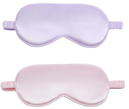 2 Pack Sleep Mask for Kids, Satin Sleep Mask, Silk Eye Masks Women & Men for Sleeping for Cute Cartoon Boys Girls Sleeping Adjustable Straps Soft Smooth Sleeps, Silk Eye Mask