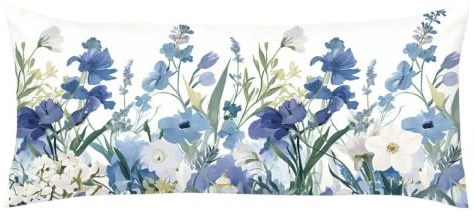 Kudde 55 x 160 cm sidosovkudde, blå nackkudde, sovkudde, sidosovkudde, lila örngott, amningskudde, överdrag för gravidkudde, som innerkudde på sommaren Kl-446