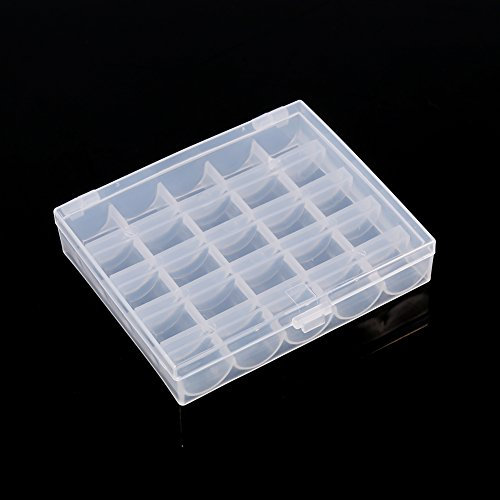 bobbin box,nähspulen aufbewahrung,Bine Cucito,Spulenbox Leer,Spulenaufbewahrungsbox, 1Pc Leere Spulenbox aus Kunststoff Nähmaschinenspulen-Organizer Aufbewahrung Clear Box für 25 Spulen