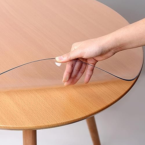 Tischfolie Rund，tischfolie Transparent Rund，transparent Pvc Tischdecke Tischmatte，tischfolie Transparent 1.5 mm Dick，anti-hot Tischmatte，für Schreibtisch Tisch Esstisch (70cm/27inch)