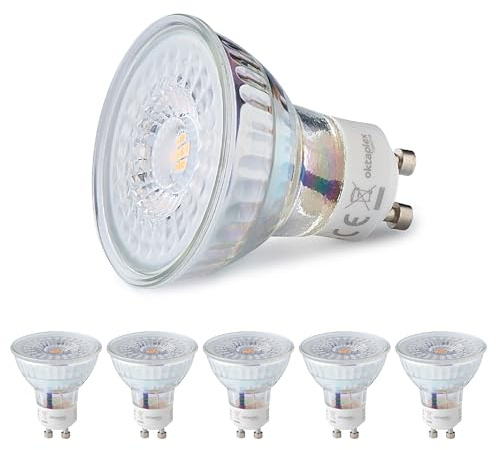 Oktaplex 6er Set Lux GU10 dimmbar LED Lampe warmweiß 2700K 400lm 5W 110° Abstrahlwinkel