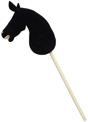 Panduro DIY Hobby Horse Pferde – Undekoriertes Steckenpferd mit Holzstab – Bastel-Hobbypferd zum Selbstgestalten – Stockpferd ohne Rollen, ohne Sound – 85 cm Länge – Friesian