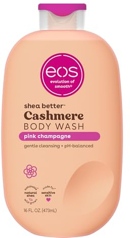 eos Cashmere Body Wash - Pink Champagne Moisturising Shower Gel · Creamy Gel Formula · With Shea Butter · 16 fl oz
