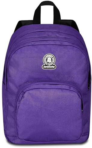Invicta Zaino Doppio Scomparto Benin M Solid, Viola, Con Tasca Interna Attrezzata, Tasche laterali Porta Borraccia e Scomparto Porta Laptop, Scuola & Viaggio, Ragazzi